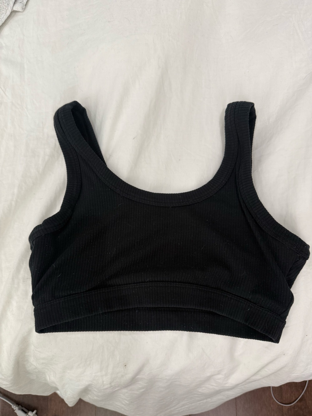 ALO Yoga Black Ribbed Sports Bra